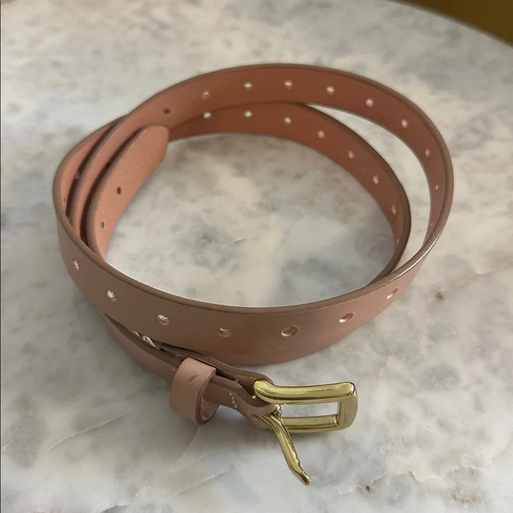 J.Crew Perforated Italian leather belt In‎ Blush Size XS Small - Picture 3 of 6